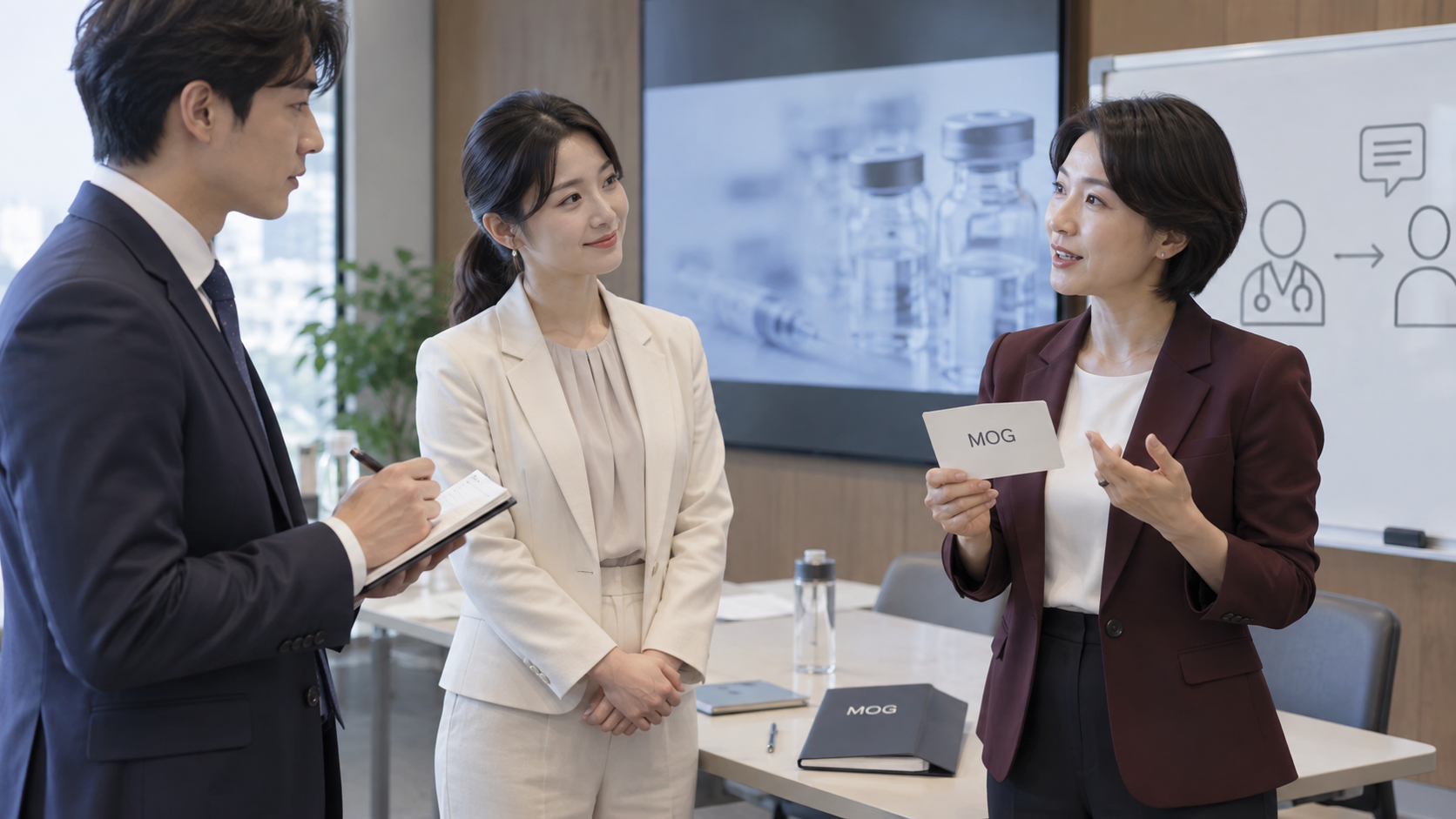 제약 MR 영업교육·지점장 코칭을 설계하는 방법 — AI 비즈니스 콘셉트 이미지